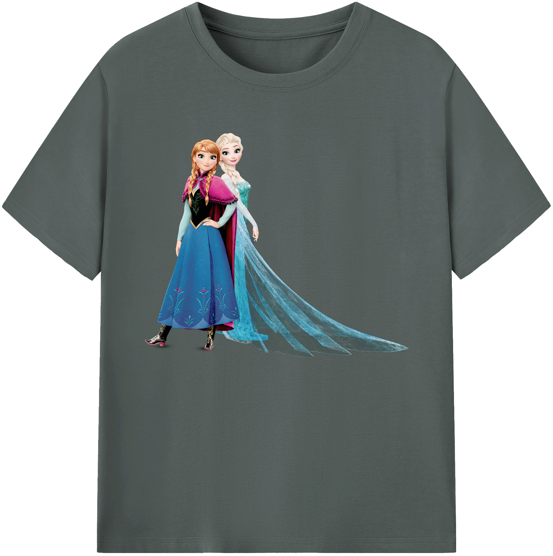 （画像用） アナと雪の女王 アンナ エルサ Frozen Anna Elsa 綿100％ メンズ半袖Tシャツ｜肌触りやわらか＆通気性